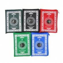 1件装便携式穆斯林旅行垫，伊斯兰礼品，带指南针，红色派对服装旅行保护垫，椅垫，礼品，轻便旅行垫