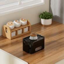 1 Set Dispensador de jabón de cocina moderno, que incluye dispensador de jabón líquido, escurridor, soporte para esponja y soporte para paño - Organizador de encimera independiente, escurridor de cocina, escurridor de platos, diseño ahorra espacio (No requiere montaje) - Multicolor - Ver 8