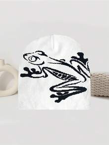 Y2K 图案针织帽，哥特风格保暖休闲户外冬季帽，动物图案，四季皆宜男士冬季头巾 - 動物 - 查看 3