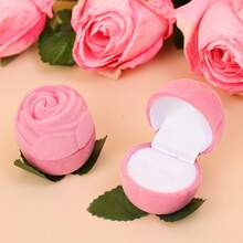 1/2pcs Romantic Velvet Rose Ring Box, Valentine's Day Jewelry Box, Rose Bouquet Design, Elegant Engagement Ring Holder & Earring Storage Box For Proposal, Wedding Gift Packaging And Special Celebration Decor, Perfect Gifts For Men, Jewelry Storage Organizer, Graduation Stuff, Hair Accessories Organizer, Wedding Jewelry Box - Multicolor - View 8