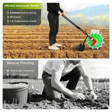 Rainaut Set Of Freestanding Multi-Function Garden Hand-Push Seeder With 12 Seed Plates & Accessories, Hand-Push Roller Seeding And Fertilizer Applicator Seed Spreaders For Lawns, Precision Manual Seeder Corn Cotton Soybean Peanut Planter,Garden Tools For Be Used On Slopes, Terraces, Rice Planting Fields, Mountains, Hills, Plains, Orchards, Greenhouses, Vegetable Plots, Arid Areas And Small Fields For Sowing Seeds From 0.12 To 0.59 Inches Including Corn, Soybeans, Peanuts, Mung Beans, Cotton, Soybeans And Sunflower Seeds - Black - View 2