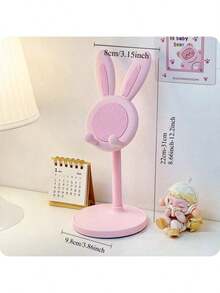 1个可爱手机支架，可调节兔子手机支架，桌面可爱兔子手机支架，兼容所有手机，桌面支架，可爱手机支架，手机配件，办公空间配件，兔子造型，趣味装饰 - 彩色 - 查看 4