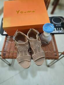 01Women's Beige Cut-Out Block Heel Sandals 2025 - Retro Lace-Up Ankle Strap Summer Shoes - Breathable Casual Mid Heel Mules,11Retro Wooden Heel Sandals For Women - Breathable Cut-Out Design White Summer Shoes - Comfortable Chunky Heel Ankle Strap Wedges,Women's Strappy Cut-Out Heeled Sandals - Beige Casual Shoes For Daily Wear - Comfortable Walking Shoes With Adjustable Buckle,Bohemian Summer Sandals With Block Heel - Beige Beach Wedding Guest Shoes - Elegant Cut-Out Designer Heels For Women,Chunky Heel Mule Sandals With Ankle Strap - Women's Fashion Breathable Shoes - Neutral Color Shoes To Match Dresses & Jeans - Khaki - View 6