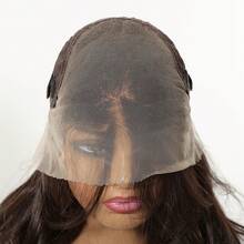 13*6 Lace Front Curly Wig, No Bangs, Big Lace Wig, Women's Natural Brown Lace Synthetic Wig, 250% Density, Glueless Lace Wig, Suitable For Women's Party And Daily Wear - Brown - View 11