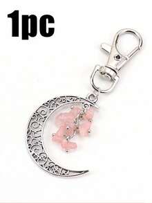 1/5pcs 7-Color Cracked Stone Crescent Moon Pendant Necklace, Key Chain, Bag, Clothing Decor, Jewelry Accessory, Suitable For Eid Al-Fitr, Ramadan - Multicolor - View 10