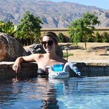 GoFloats - Portabebidas inflables para Piscina y Tina de hidromasaje (3 Unidades) (Elija – Unicornio, Flamenco, Palmera y más)(Dragón de Hielo) - Multicolor - Ver 4