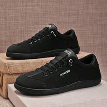 Giày thể thao casual nhẹ, đa năng, dễ xỏ, dành cho thanh thiếu niên, giày đế bằng tối giản, giày vải canvas cho học sinh. - màu đen - Xem 7