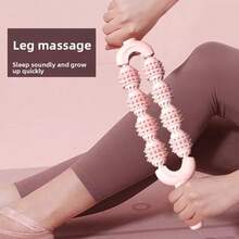 8-Wheel Dual Massage Roller, Wolf Tooth Massage Stick, Yoga Massage Tool For Legs, Waist, Neck, Muscle Relaxation, Dual Roller Slimming Device