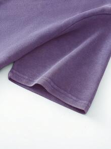 Hemo Men's T-Shirt, Spring/Summer Pattern, Micro-Elastic Fitted, Washed Vintage Effect, Pure Cotton Breathable Purple Crew Neck Short Sleeve T-Shirt, Casual Street Style - Purple - View 4