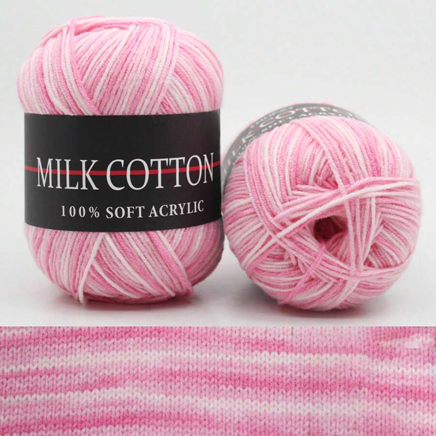 2Pcs Milk Cotton Crochet Yarn Multicolor Acrylic Soft Crochet Yarn Skeins For Crocheting And Knitting Craft Project - 綠色 - 查看 1