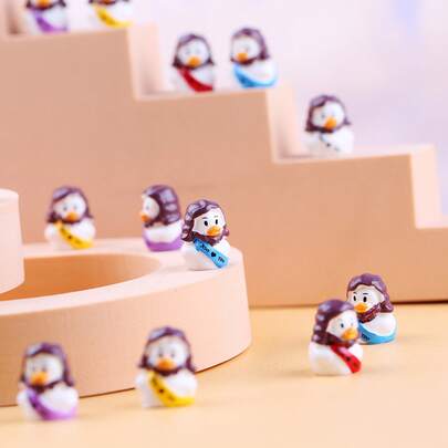 30款微景观创意爱心鸭树脂DIY装饰配件，适用于节日场景、汽车装饰、桌面摆件、花园水族箱装饰