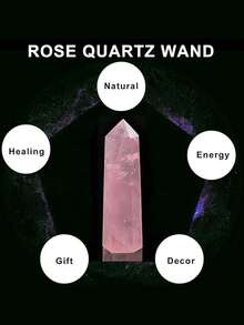 1pc Natural Crystal Rose Quartz Crystal Point Healing Stone Hexagon Square Pointed Stone Wand Healing Jewelry - Rose Quartz Crystal Points - View 7