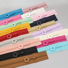 1 Set = 450cm/5 Yards Zipper + 10pcs Zipper Pulls, #3 Nylon Colorful Zippers With Matching Flower Zipper Pulls, 18 Color Options, Suitable For Clothing, Bedding, Bags, Pockets, Luggage, DIY Crafts Sewing - Multicolor - View 10