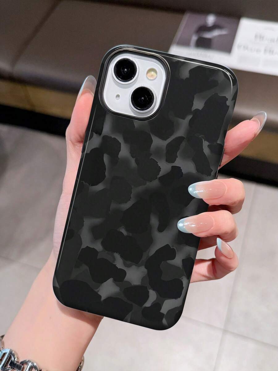 1 szt. Minimalistyczny, patchworkowy, perforowany, błyszczący, ze skóry ekologicznej, z nadrukiem w panterkę, na cały telefon, twardy, do Samsunga/11/12/13/14/15/16 Pro Max