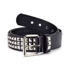 Street 1PC Stylish Punk Style Rivet Decor Versatile Jeans Belt Dress Belt Halloween Summer, School Fall, Autumn, Halloween - 黑色 - 查看 12