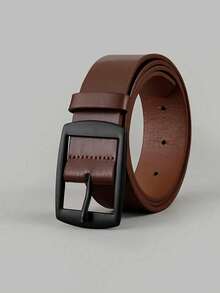 1 pieza Cinturón de Hombre de Moda en PU, Diseño Retro Simple con Hebilla Suave, Ajustable, Adecuado para la Vida Diaria de los Hombres en Otoño, Accesorios de Otoño, Halloween y Invierno, Adecuado para Adolescentes, Jóvenes, Hombres, Ocio, Exterior, Deportes, Vacaciones, Regalos de Graduación, Cumpleaños, Uso Diario - Multicolor - Ver 5