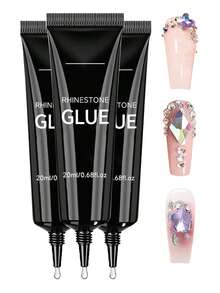 3PCS 20ml Super Strong Nail Art Rhinestone Glue And Rub, Suitable For 3D Nail Decoration, Shiny Gel, Gem Nail Art, Diamond Nails, Requires UV/LED Curing, Beauty Gift - Clear - View 13