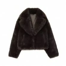 DEEKA Autumn/Winter New Women's Jacket, European & American Style Faux Fur Effect Outerwear - Brown - View 1