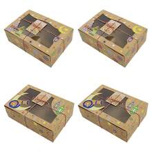 4/8个开斋节快乐礼盒，牛皮纸材质，配有开斋节快乐标签和丝带，斋月快乐礼盒，穆斯林礼品盒，斋月节派对用品，开斋节装饰 - 彩色 - 查看 2