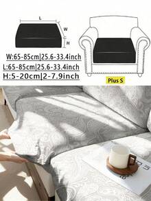 Jacquard Weave Slipcover Stretch Material Sofa Seater Cushion Cover Solid Color Sofa Cover - Light Grey - View 16