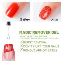 EELHOE Nail Gel Remover Polish Soak-Off 3 Minutes Quickly & Easily Removes Gel Polish 0.5fl.Oz Professional Non-Irritating Nail Polish Remover For Lazy People Without Hurting Their Hands Quick Unglue Remover For Phototherapy Nail Polish Salon - 綠色 - 查看 3