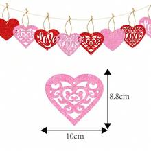 New Heart Shaped Hanging Decor, Party Decoration, Wedding Gift, Gold Glitter Paper Heart Tags - Multicolor - View 5