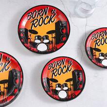 Đĩa giấy dùng một lần kích thước 7 inch và 9 inch, đồ dùng tiệc in họa tiết lấy cảm hứng từ nhạc rock, đĩa giấy tráng miệng, đĩa giấy dùng một lần phù hợp cho sinh nhật, lễ kỷ niệm, trang trí tiệc. - Nhiều màu - Xem 4
