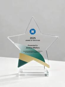 Customize Personalized Acrylic Award Plaque,Custom Name,Star Shaped Trophy,Anniversary Gift For Him, Couple Gift,Unforgettable Gratitude Gift For Celebrating Special Days,Custom Corporate Recognition Trophy,Employee Award Plaque - Retirement Or Appreciation Gift For Staff & Manag - Multicolor - View 11