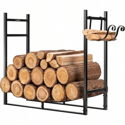 VIVOHOME 3ft Heavy Duty Indoor Outdoor Firewood Storage Log Rack With Kindling Holder