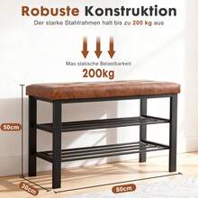 Tabouret de changement de chaussures - Taupe - Voir 4
