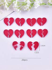 10 buc/set pandantiv acrilic la modă cu inimă roșie, cercei, accesorii pentru colier, accesorii pentru bijuterii DIY - Multicolor - Vizualizare 3