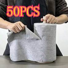 XFH 1 Roll 50 Pieces/ Reusable Microfiber Cleaning Cloth, Super Absorbent Durable Dishcloth, Replace The Washing Towel, High-Efficiency Cleaning Multipurpose Towels, Hand Tear Dish Towel, Suitable For Kitchen, Bathrooms, Perfect Choice For Holiday Gifts - 湖藍 - 查看 3