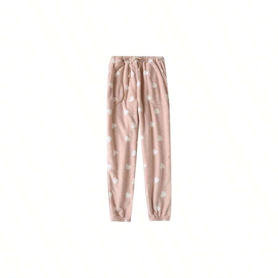 Pijamas elsticos clidos y cmodos de franela supersuave para mujer, pantalones informales, pijamas Corriendo Pilates Pantalones inferiores Mujeres Clido Verano Leggings Club - Rosa + M - Ver 1