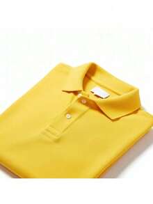 Men's Short-Sleeve Piqué Polo Shirt - Cá sấu vàng - Xem 2