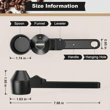 1/2 Cup Coffee Scoop, Long Handle, Large Capacity, Leak-Proof Round Spoon - Black - View 6