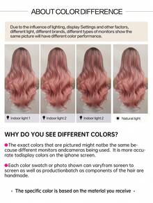 26 Inch Wavy Butterfly Hairstyle Wig With Bangs, Synthetic Fiber Wig, For Women/Girls - Pink Ombre - View 8