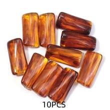 10-100 piezas/paquete Cuentas de ámbar acrílicas asimétricas, cuentas espaciadoras de formas múltiples, cuentas de joyería de moda casual para otoño/invierno en color marrón, cuentas sueltas para manualidades, pulseras, collares, joyería, decoración, colgantes, al por mayor - forma irregular de color ámbar - Ver 16