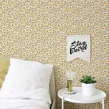Novogratz - Papel pintado extraíble con estampado floral de bloque de esmeralda(Gris beige Margaritas) - Multicolor - Ver 7