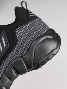Chaussures de sport d'extérieur antidérapantes et respirantes pour hommes, style minimaliste formel en PU. Chaussures de course, couleur unie, chaussures basses quatre saisons, chaussures de tennis, chaussures en caoutchouc pour hommes, chaussures de course pour hommes - noir et gris - Voir 10