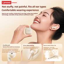 Lenovo EA166 Bluetooth Headphones HD Sound Smart Ultra Clear Call Noise Cancelling IPX5 Waterproof Low Latency Sports Music Earbuds Surround Audio Bluetooth Wireless Earphone Original Lenovo Earbud - Black - View 8