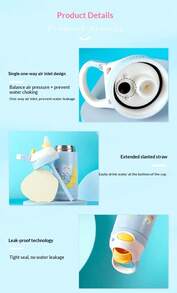 Contigo Insulated Water Bottle, 2025 New Style, High-Value, Student-Grade, 316 Stainless Steel, Children's Straw Cup. - Blue - View 8