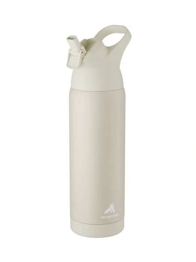 710 ml isolerad vattenflaska i rostfritt stål med sugrör och handtag, dubbelväggig som håller kallt i 36 timmar, läckagesäkert lock i tritan, lämplig för sport och resor