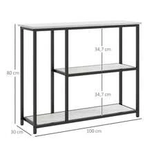 HOMCOM 2-Tier Console Table, Entryway Table, Side Table, Sofa Table With Anti-Tip Protection, Steel, White, 100 X 30 X 80 Cm, For Living Room And Entryway. - 白色 - 查看 7