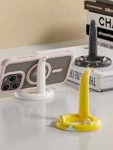 1pc Cute Cat Shaped Phone Holder With Suction Cup Base, Adorable Pet Design, Pink Series (Pink/White/Yellow), Portable & Stable, Hands-Free Stand For Video Calls, Video Watching, Suitable For Smartphones And Tablets - Multicolor - View 4