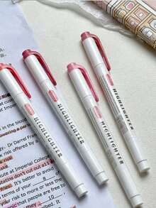 15pcs Double-Headed Fluorescent Highlighter Pens, 14cm, Dual-Tip Design, Soft Colors, Suitable For Coloring, Underlining, Highlighting, Thick & Thin Tips, Back To School Essential - Multicolor - View 8