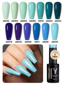 YOKEFELLOW Smalto gel per unghie da 10ml senza TPO e HEMA, smalto blu adatto per tutte le stagioni, manicure semi-permanente, smalto gel per unghie rimovibile con soak-off, per arte di unghie in salone o fai-da-te, adatto per donne e ragazze - Multicolore - Visualizzare 1