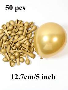 50 Balon Hias Warna Solid, Balon Lateks Emas 5 Inci untuk Dekorasi Pesta - Emas - View 5