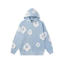 Denim Tears 'The Cotton Wreath'New Item Autumn Winter Hoodie Loose Drop Shoulder Hooded Hot Item Women Sweatshirt Men's Autumn Winter Hoodie Loose Drop Shoulder Hooded Women/Men Sweatshirt , With Modern Men Breathable Technology, Loose Urban Functional Wear, High-End Cotton For Urban Street Style, Loose Silhouette Gender-Neutral Design, Mixed-Color Cotton For Low-Profile, Preferred Choice For Cafes And Hiking - 淺藍色 - 查看 9