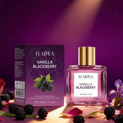 50毫升女士香水，香草、黑莓、玫瑰香调，清新持久的甜美香气，二合一身体/头发喷雾，不含酒精，旅行装，适合日常、约会、派对等场合，是送给女性的理想礼物，也是情人节、圣诞节的理想之选。