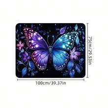 1pc Colorful Butterfly Print Multifunctional Car Trunk Mat, SUV Cargo Liner, Minimalist Elegant, Enhances Interior Space, Polyester Material, Suitable For Sedans, Trucks, SUVs And More - A - View 2